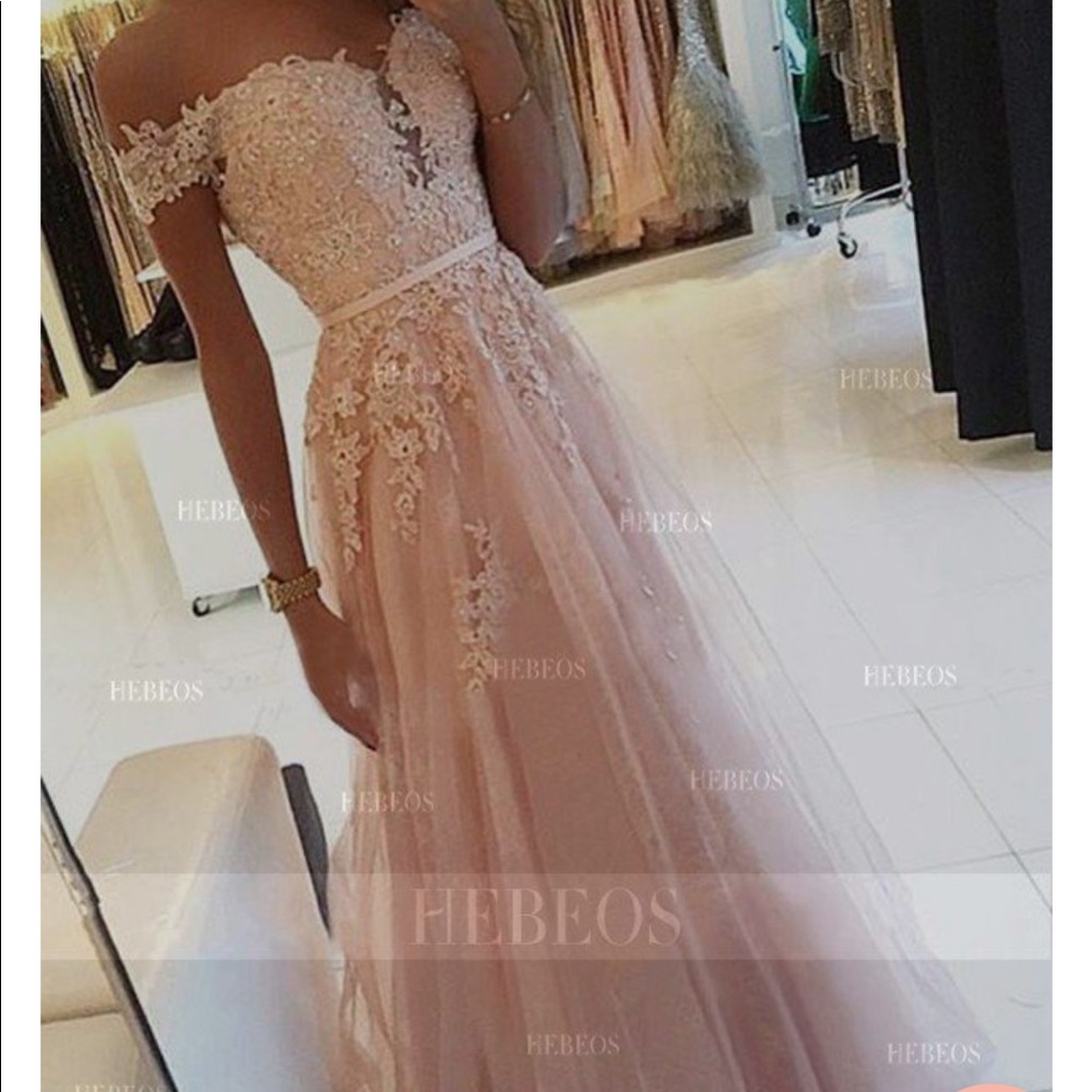 Blush pink prom dress